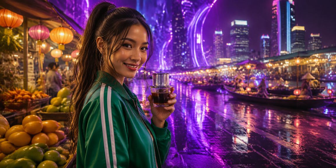 Người dùng vùng Mekong thưởng thức cà phê và trải nghiệm casino online g60