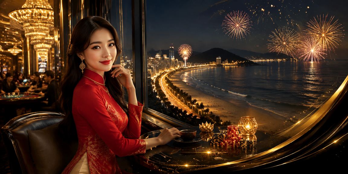 Người phụ nữ mặc áo dài tại Vũng Tàu sử dụng điện thoại đặt cược và kiểm tra voucher g60